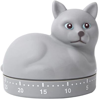 Creative Timer,Kitchen Timer, Cat Timers Kitchen Timer For Cooking, Up To 60 Minutes, Waterproof Timer,This Product Can Help You Very Well (Color : Yellow) (Color : Grey)