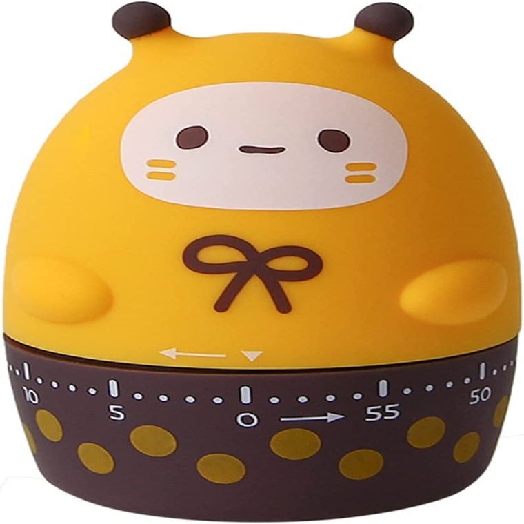 Creative Timer,Kitchen Timer, Cartoon Timer,Time Cooking Time 60-Minute Wind Up Dial 360 Rotating CountdownMechanical Kitchen Timer (Color : Blue) (Color : Yellow)