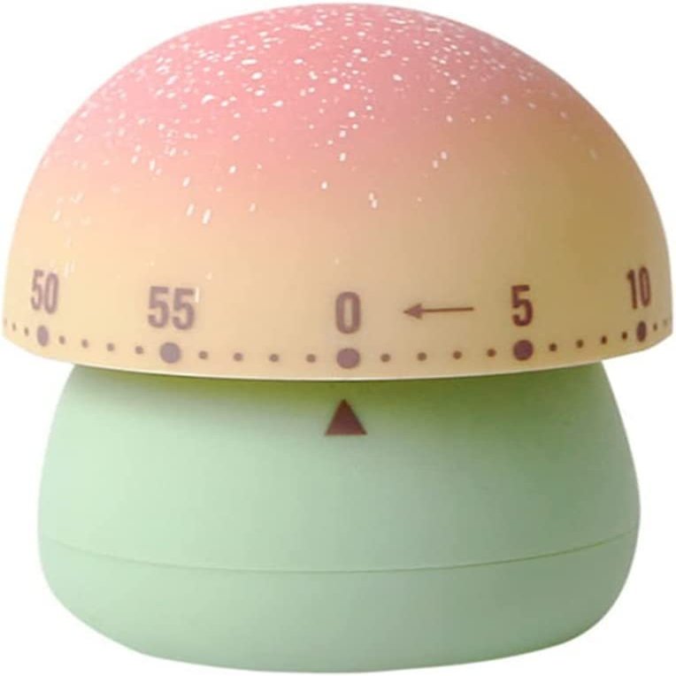 Creative Timer,Kitchen Timer, Dream Mushroom Time Cooking Time Management,Mechanical Kitchen Timer, 60-Minute Wind Up Dial 360 Rotating Countdown (Color : B) (Color : D)