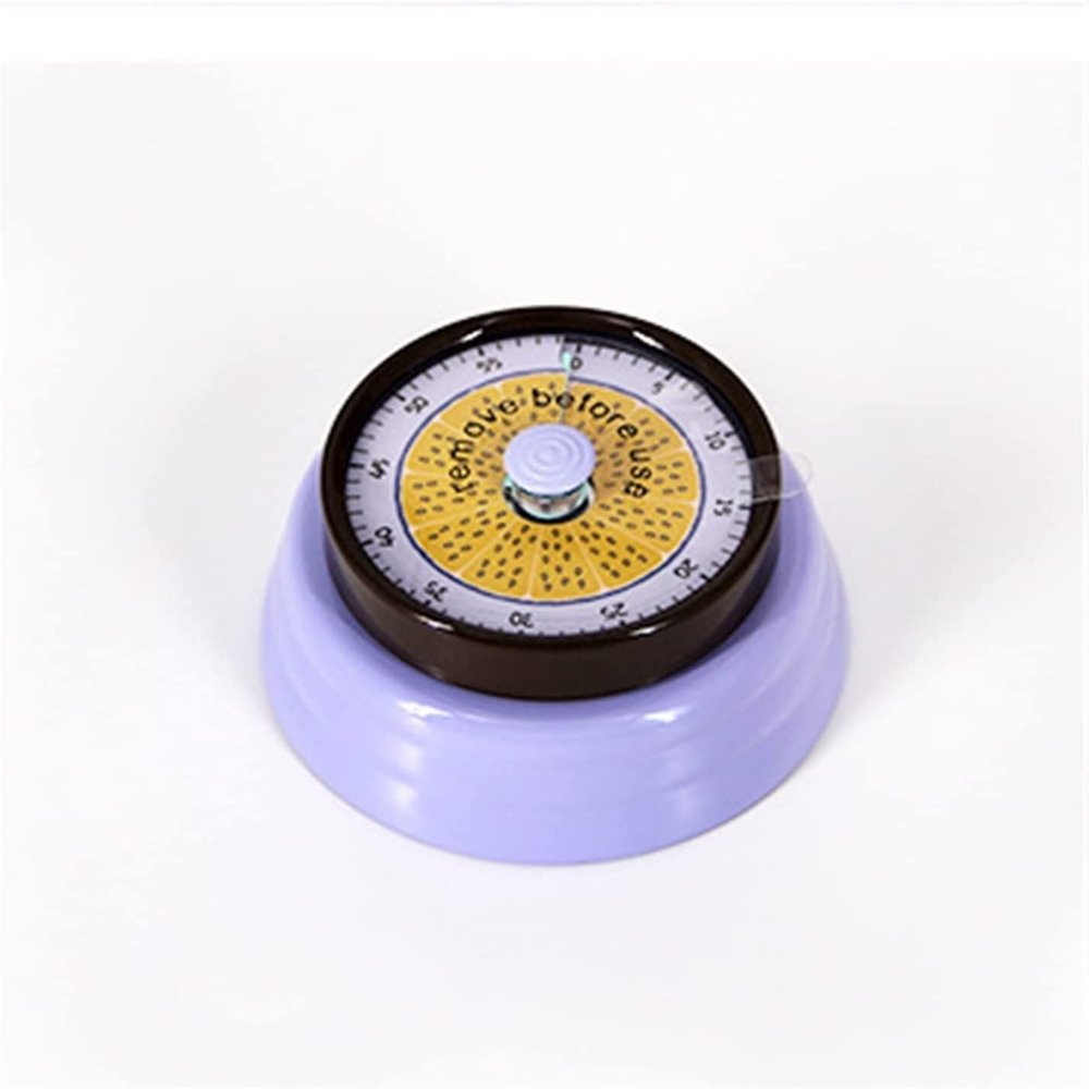 Creative Timer,Kitchen Timer, Lemon Timer,Time Cooking Time 60-Minute Wind Up Dial 360 Rotating CountdownMechanical Kitchen TimerMagnetic Attraction (Color : Purple) (Color : Purple)