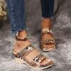 Sandals for Women Summer Wedges Comfort Open Toe Slip on Platform Sandals Leopard Print Beach Shoes Casual Walking Slippers Mule Sandals,Snake,US10/EU41 view 1