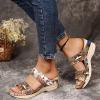 Sandals for Women Summer Wedges Comfort Open Toe Slip on Platform Sandals Leopard Print Beach Shoes Casual Walking Slippers Mule Sandals,Snake,US10/EU41 view 2