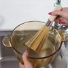 Bamboo Wok Brush, Bamboo Dish Brush Wok Cleaning Brush Pot Cleaning Whisk Dishwashing Kitchen Washing Tools Long Handle for Household Skillet Grill Utensils Cast Iron Sink Vegetable Scrubbing view 3
