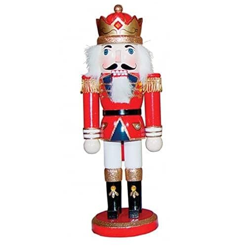 Santa's Workshop Red King with Crown Wooden Christmas Nutcracker 10 Inch