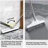 2 in 1 Cleaning Scrub Brush Grout Brush Scrapee 3 Poles 47.6'' Floor Scrub Brush with Long Handle V-Shape Stiff Bristle Brush Scrubber with Squeegee 120Rotate Magic Broom Brush for Bathroom Glass view 3