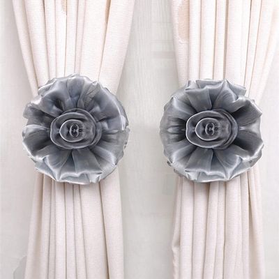 Clip-On Flower Tie Backs / Holdbacks for Voile & Net Curtain Panels Bedroom Curtains Blinds Curtains Door Curtain Glitter,Wine