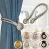 1Pc Magnetic Curtain Tieback Tie Backs Holdbacks Buckle Clip Strap Magnet Pearl Ball Curtain Hanging Belts Rods Rope Accessoires,Black,47cm view 2