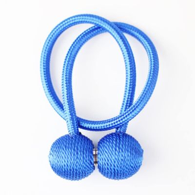 1Pc Magnetic Curtain Tieback Holder Hook Buckle Clip Curtain Tieback Polyester Decorative Home Accessorie,Light Blue