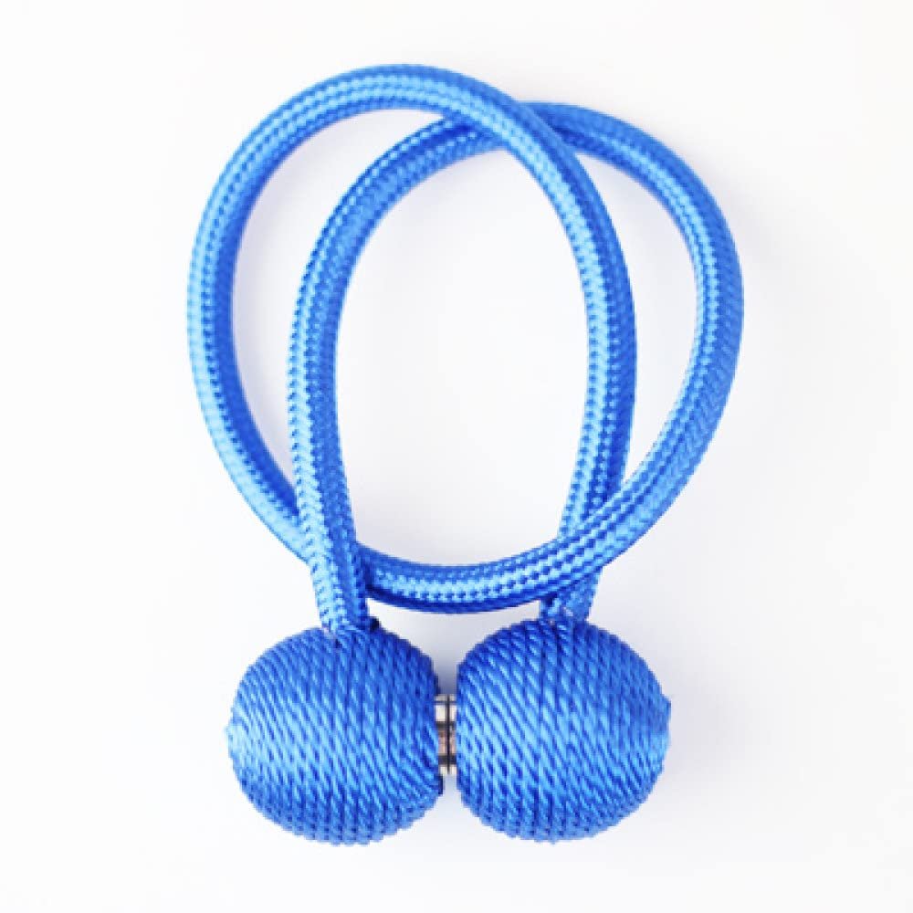 1Pc Magnetic Curtain Tieback Holder Hook Buckle Clip Curtain Tieback Polyester Decorative Home Accessorie,Light Blue