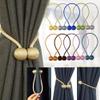 1Pc Magnetic Curtain Tieback Holder Hook Buckle Clip Curtain Tieback Polyester Decorative Home Accessorie,Light Blue view 2