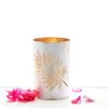 Candle Holders, Tabletop Centerpieces, Living Room, Patio, Garden, Events, Decorative, Rustic, Hurricane, Metal, Palm Leaves, White, Set of 3 view 2