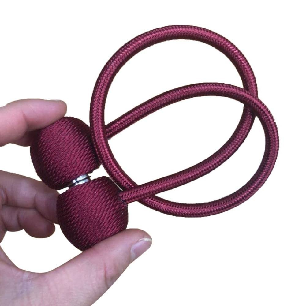 Pearl Magnetic Ball Curtain Tie Rope Creative Curtain Magnetic Rope Backs Holdbacks Buckle Clips Accessoires Home Decorations,red,China