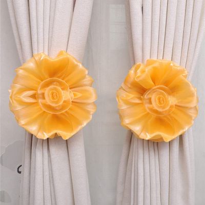 Clip-On Flower Tie Backs / Holdbacks for Voile & Net Curtain Panels Bedroom Curtains Blinds Curtains Door Curtain Glitter,Orange