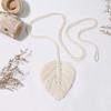 4 Pack Leaf Macrame Curtain Tiebacks Shaped Braided Curtain for Living Room Holdback Window Curtain Home Room Bedroom Decoration,11 view 2