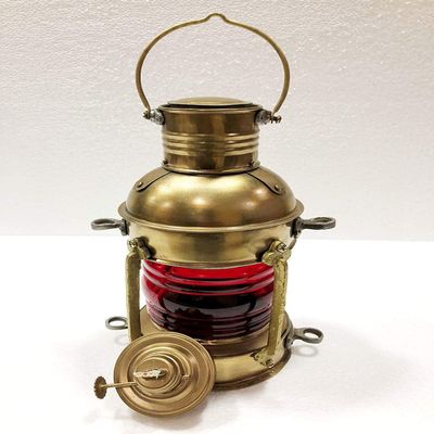 11" Nautical Brass Oil Lamp Hanging Lantern Ship Boat Oil Lamps Vintage Brass Oil Lantern Hanging Lamp Outdoor Party Lighting
