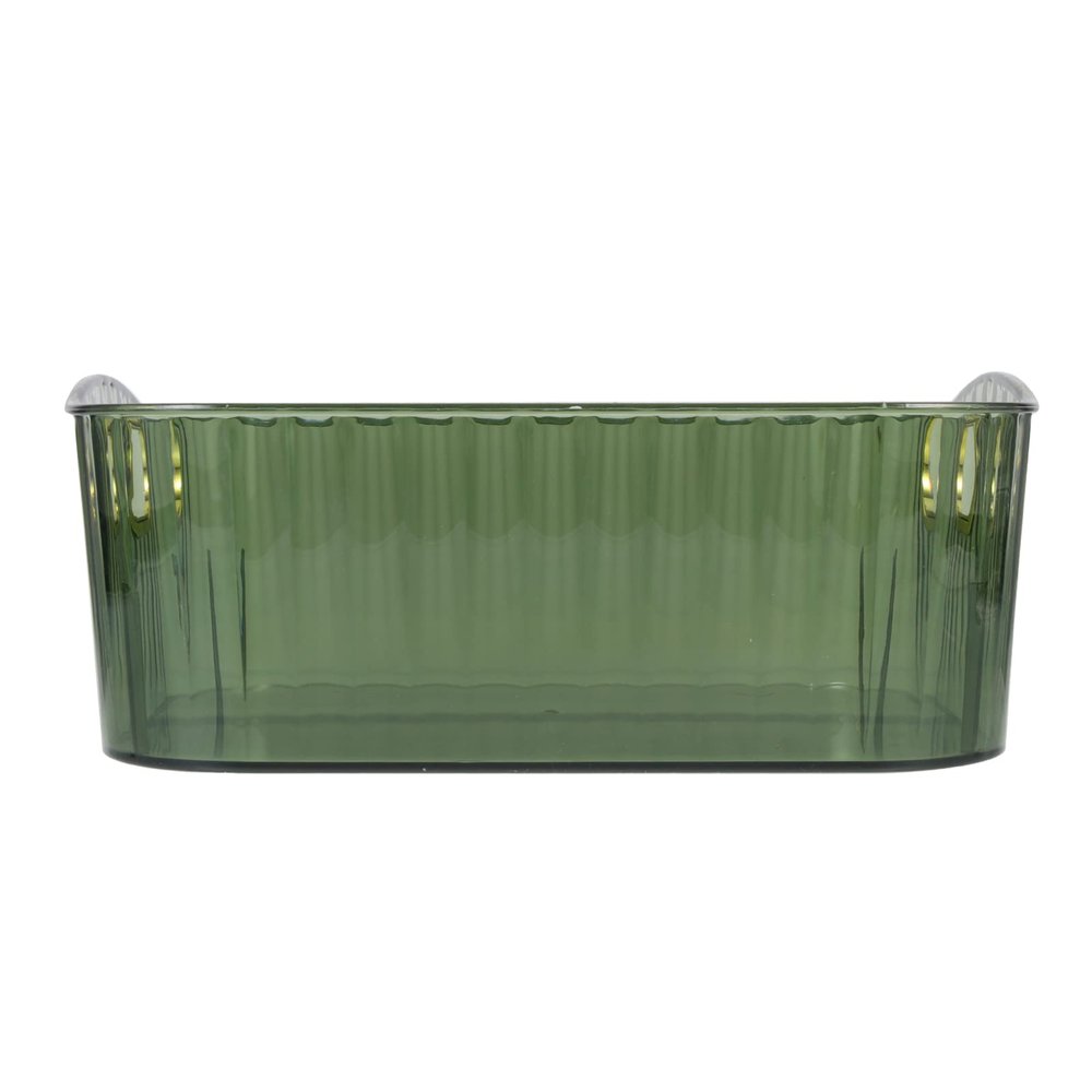 NUOBESTY Desktop Storage Box Small Items Organizer for Cosmetics Stationery Sundries Transparent Rounded Edges for Home Office School Use