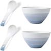 20 oz Simple Style Soup Bowl Set Serving Bowls Includes 2 Scoops Ceramic Stackable Deep Salad Bowls Heat and Cold Resistant view 1