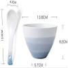 20 oz Simple Style Soup Bowl Set Serving Bowls Includes 2 Scoops Ceramic Stackable Deep Salad Bowls Heat and Cold Resistant view 2