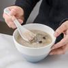 20 oz Simple Style Soup Bowl Set Serving Bowls Includes 2 Scoops Ceramic Stackable Deep Salad Bowls Heat and Cold Resistant view 3