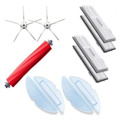 CRNVR Compatible with Roborock S7 S7 Maxv Hepa Filter Detachable Rubber Main Brush Vibration Mop Silicon Side Brush Accessory Robotic Parts (Color : Pack v5 White)