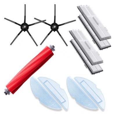 CRNVR Compatible with Roborock S7 S7 Maxv Hepa Filter Detachable Rubber Main Brush Vibration Mop Silicon Side Brush Accessory Robotic Parts (Color : Pack v5 Black)
