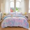 chovy Faux Fur Plush Tie-Dyed Blue Comforter Sets King - Ultra Soft Shaggy Flannel Velvet Fluffy Fuzzy 3PC Bedding Set Comforter x 1 Pillowcases x 2 view 1
