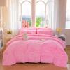 chovy Faux Fur Plush Pink Comforter Sets King - Ultra Soft Shaggy Flannel Velvet Fluffy Fuzzy 3PC Bedding Set Comforter x 1 Pillowcases x 2 view 1