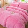 chovy Faux Fur Plush Pink Comforter Sets King - Ultra Soft Shaggy Flannel Velvet Fluffy Fuzzy 3PC Bedding Set Comforter x 1 Pillowcases x 2 view 3