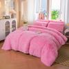 chovy Faux Fur Plush Pink Comforter Sets King - Ultra Soft Shaggy Flannel Velvet Fluffy Fuzzy 3PC Bedding Set Comforter x 1 Pillowcases x 2 view 4