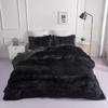 chovy Faux Fur Plush Black Comforter Sets King - Ultra Soft Shaggy Flannel Velvet Fluffy Fuzzy 3PC Bedding Set Comforter x 1 Pillowcases x 2 view 1
