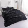 chovy Faux Fur Plush Black Comforter Sets King - Ultra Soft Shaggy Flannel Velvet Fluffy Fuzzy 3PC Bedding Set Comforter x 1 Pillowcases x 2 view 2