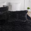 chovy Faux Fur Plush Black Comforter Sets King - Ultra Soft Shaggy Flannel Velvet Fluffy Fuzzy 3PC Bedding Set Comforter x 1 Pillowcases x 2 view 3