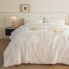 chovy Faux Fur Plush White Comforter Sets King - Ultra Soft Shaggy Flannel Velvet Fluffy Fuzzy 3PC Bedding Set Comforter x 1 Pillowcases x 2 view 3