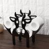 Acofuns Black Cow Elk Sun Flower Toilet Roll Holder Paper Bathroom Free Standing Storage view 2