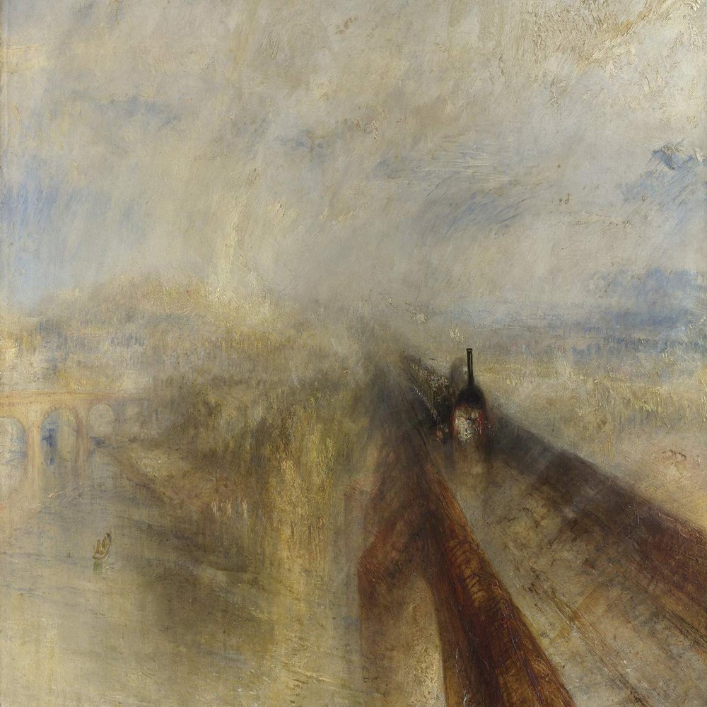 Textured Paper - J. M. W. Turner - Rain Steam and Speed (1844) - Painting Photo Poster Print Art Gift - Joseph Mallord William Turner RA - Size: 18 x 12 Inches