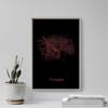 Textured Paper - Tucson, Arizona, USA Original Map Design Red Splatter - Art Print Poster Photo Gift - Size: 18 x 12 Inches view 3