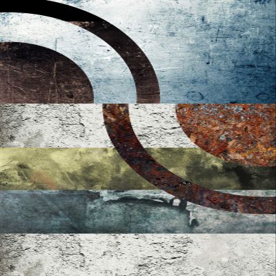 Textured Paper - Original Abstract Art DISJOINTED Circles Glossy Print Artistic Photo Poster Gift Texture - Size: 18 x 12 Inches