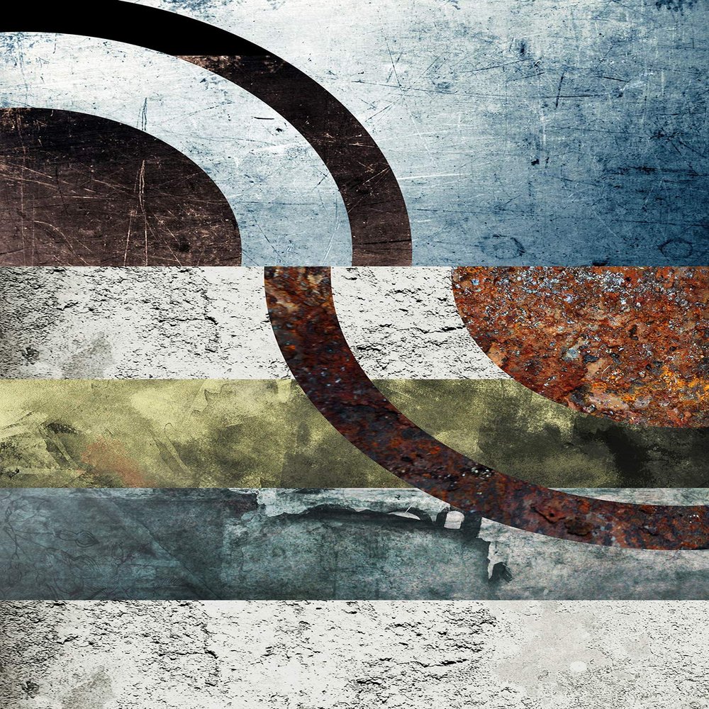 Textured Paper - Original Abstract Art DISJOINTED Circles Glossy Print Artistic Photo Poster Gift Texture - Size: 18 x 12 Inches