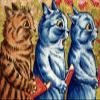 Textured Paper - Louis Wain - Three Cats Singing (1925) Photo Poster Painting Art Print - Size: 18 x 12 Inches view 1
