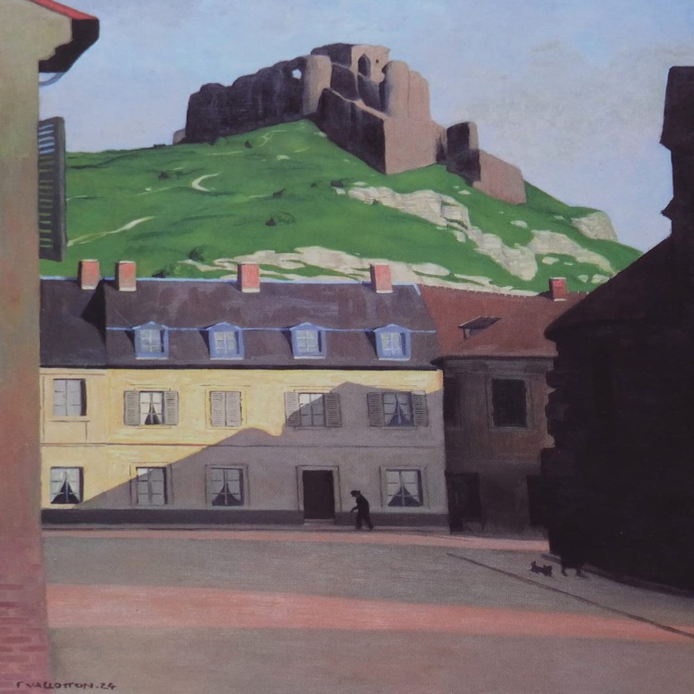 Textured Paper - Felix Vallotton - Chateau Gaillard and Place des Andelys (1924) Photo Poster Painting Art Print - Size: 18 x 12 Inches