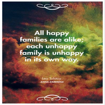 Textured Paper - Leo Tolstoy Quote Anna Karenina All Happy Families. Art Print Photo Poster Gift - Size: 18 x 12 Inches