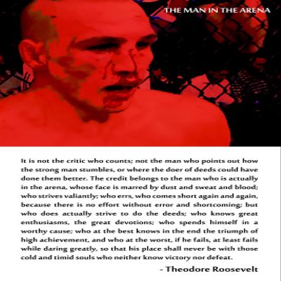 Textured Paper - MMA Motivational - The Man in The Arena - Art Print Photo Poster Gift Mixed Martial-Arts - Size: 18 x 12 Inches
