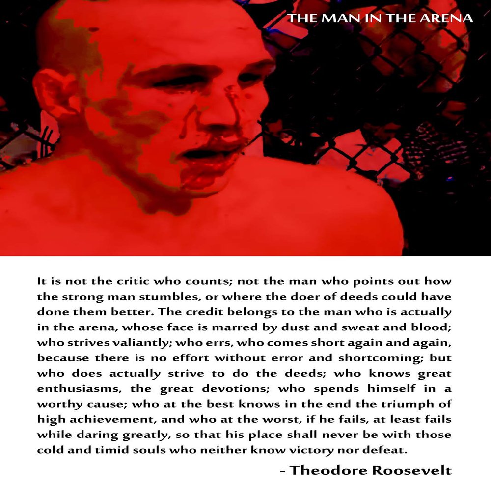 Textured Paper - MMA Motivational - The Man in The Arena - Art Print Photo Poster Gift Mixed Martial-Arts - Size: 18 x 12 Inches