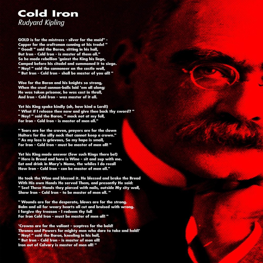 Textured Paper - Rudyard Kipling Poem Print - Cold Iron - Art Photo Poster Gift - Size: 18 x 12 Inches