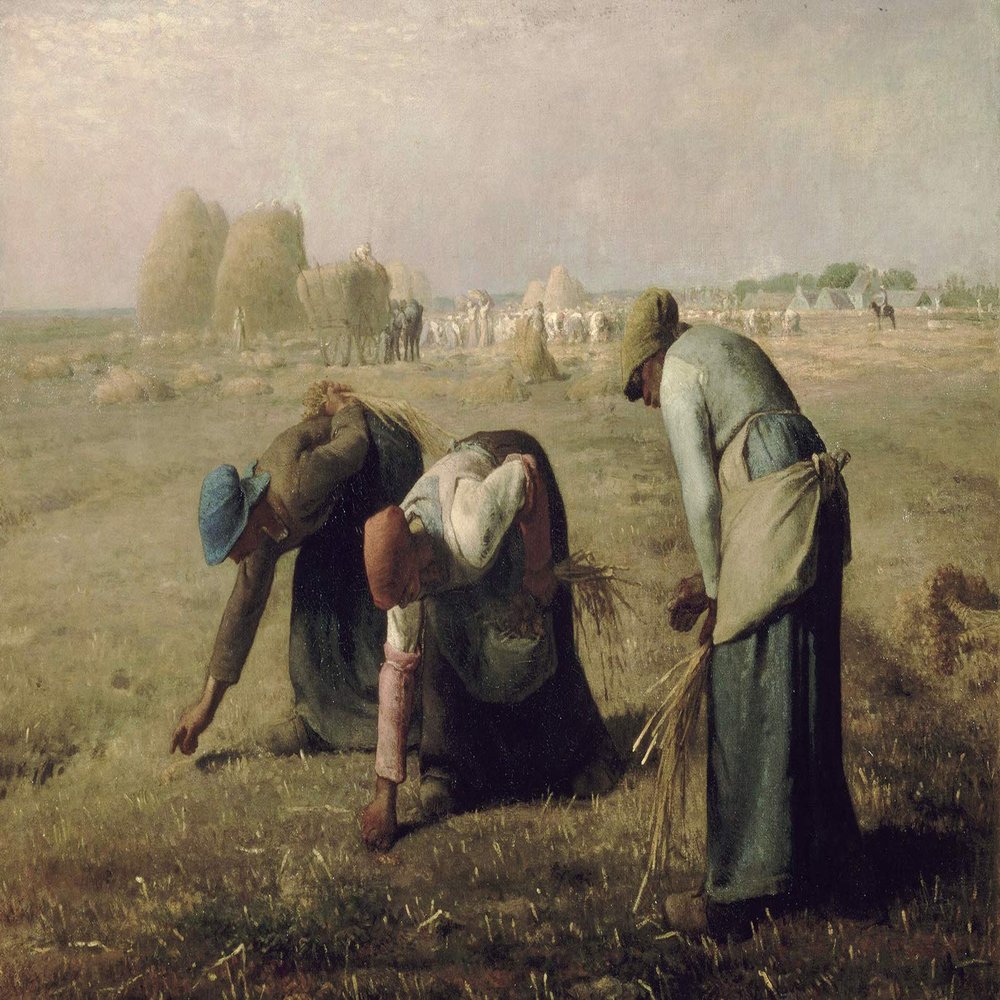 Textured Paper - Jean-Francois Millet - The Gleaners (1857) - Reproduction of a Painting - Photo Poster Print Art Gift - Size: 18 x 12 Inches