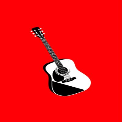 Textured Paper - Guitar REDJECT - Art Print Poster Gift Retro - Size: 18 x 12 Inches