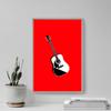 Textured Paper - Guitar REDJECT - Art Print Poster Gift Retro - Size: 18 x 12 Inches view 3