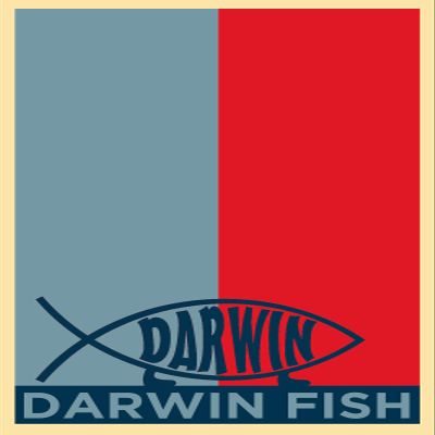 Textured Paper - Darwin Fish Art Print - Hope - Photo Poster Gift - Charles Atheist Atheism Biology Biologist - Size: 18 x 12 Inches