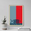 Textured Paper - Darwin Fish Art Print - Hope - Photo Poster Gift - Charles Atheist Atheism Biology Biologist - Size: 18 x 12 Inches view 3