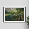 Textured Paper - Edouard Manet - Fishing (1863) Photo Poster Painting Art Print - Size: 18 x 12 Inches view 3